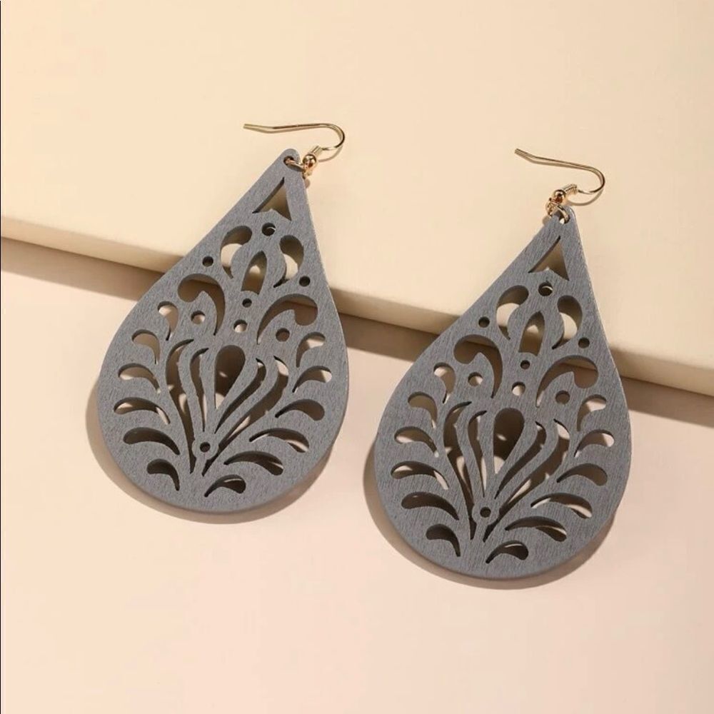 Laser Cut Wooden Earrings